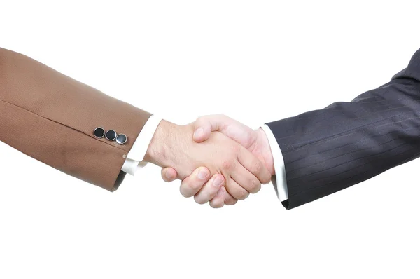 Dwóch biznesmenów ręce się trzęsą — Zdjęcie stockowe