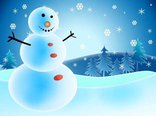 Illustrated snowman, — Stock Photo, Image