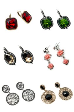 A set of earrings clipart