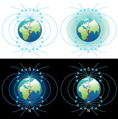 Magnetic field of Earth clipart