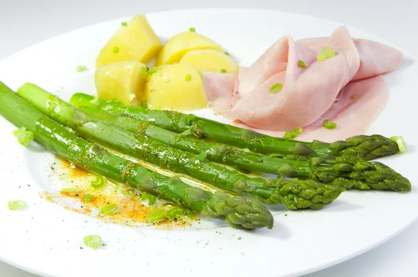 stock image Green asparagus butter sauce