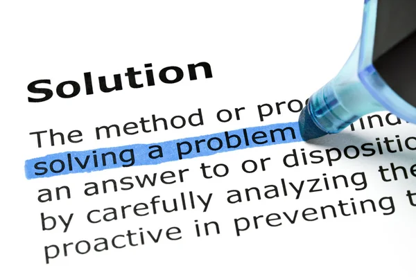 Solving a problem highlighted under Solution — Stock Photo, Image