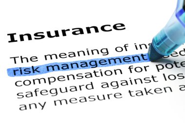 Insurance with blue marker clipart