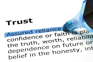 Trust with blue marker clipart