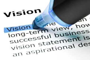 Vision highlighted in blue clipart