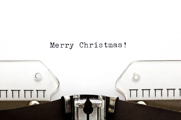 Boldog karácsonyi írógép — Stock Fotó
