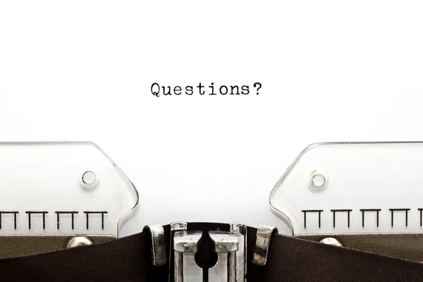 Ερωτήσεις σε γραφομηχανή — Φωτογραφία Αρχείου