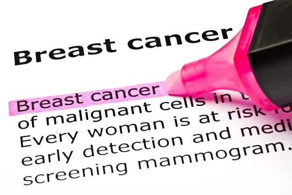 Cancer du sein mis en évidence en rose — Photo