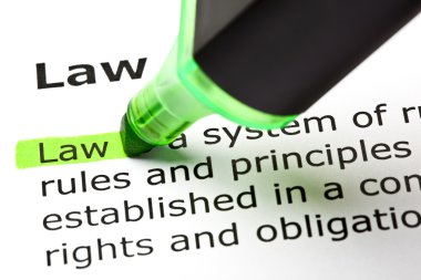 Law highlighted in green clipart