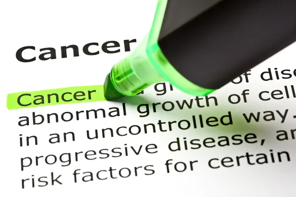 'Cancer 'mis en évidence en vert — Photo