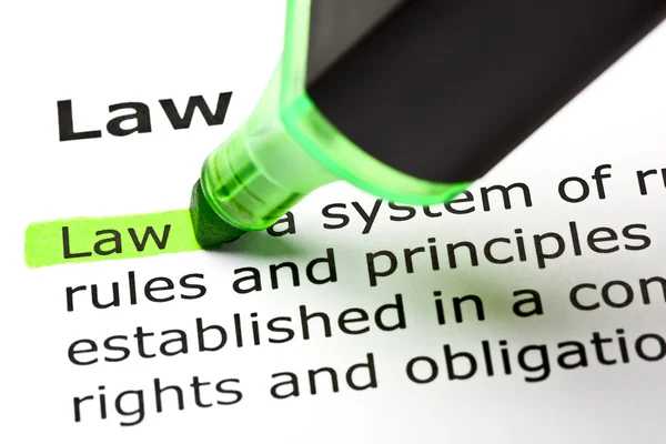 Law highlighted in green — Stock Photo, Image