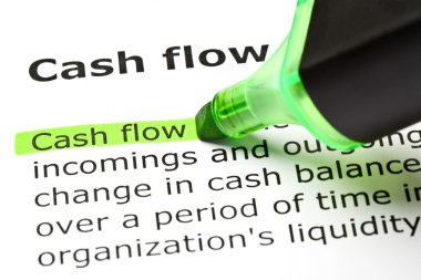 'Cash flow' highlighted in green clipart