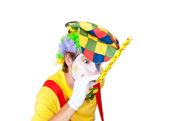 Pfeifender Clown — Stockfoto