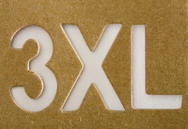 XXXL stencil on cardboard texture clipart