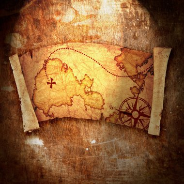 Old treasure map clipart