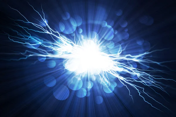 Elektrisk blixt blixt på en blå bakgrund — Stockfoto