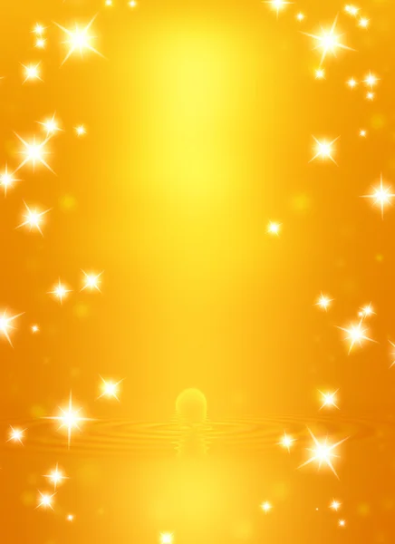 Estrelas em um fundo de ouro e onda embaçada — Fotografia de Stock