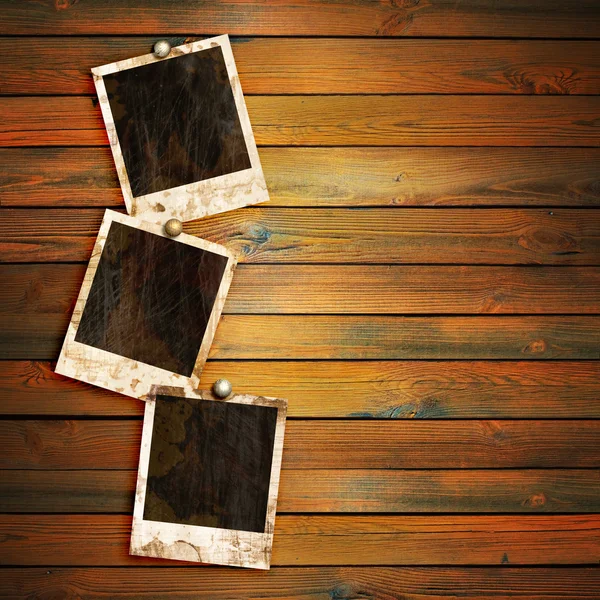 Staré foto rámečky na dřevo — Stock fotografie