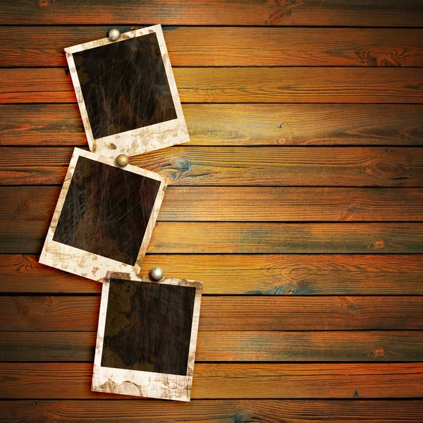 Stock image Old photo frames on wood