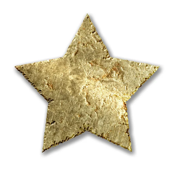 Gullstjerne av metallisk grunge – stockfoto