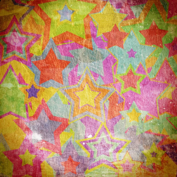 Gekleurde sterren op de muur — Stockfoto