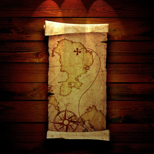 Ancienne carte au trésor — Photo