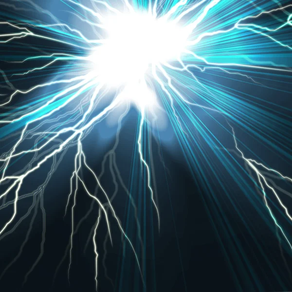 Flash elétrico de relâmpago em uma escuridão — Fotografia de Stock