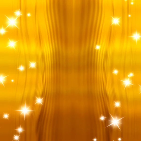 Estrellas sobre un fondo de oro y onda borrosa — Foto de Stock