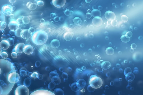 Bolhas na água azul — Fotografia de Stock