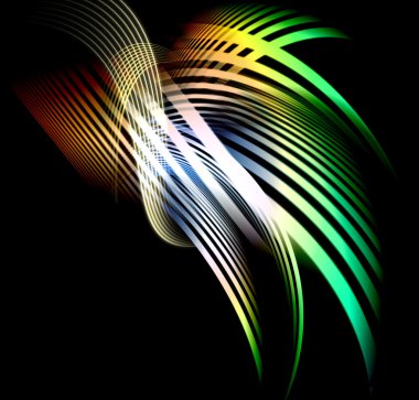 Abstract composition of curved bands clipart