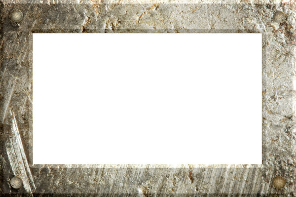 Illustrated metal frame. on an isolated white background