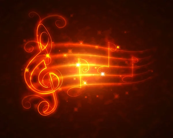 Hořící hudební symboly — Stock fotografie