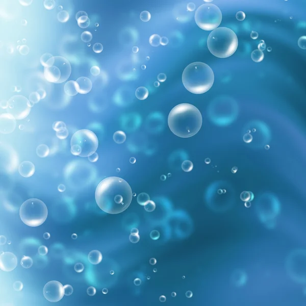 Bubliny v modré vodě — Stock fotografie