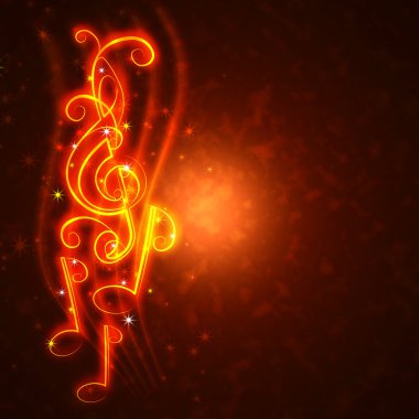 Burning musical symbols clipart