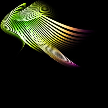 Beautiful abstract composition of curved bands clipart