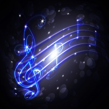 Burning musical symbols clipart