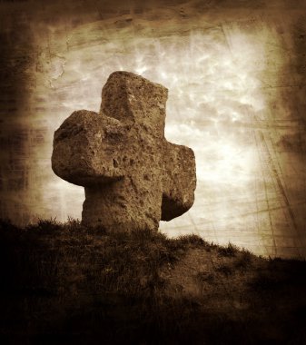 Old stone cross clipart