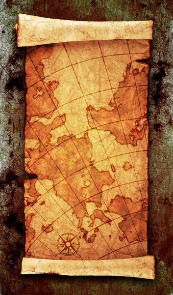 Mapa antigo do pergaminho — Fotografia de Stock