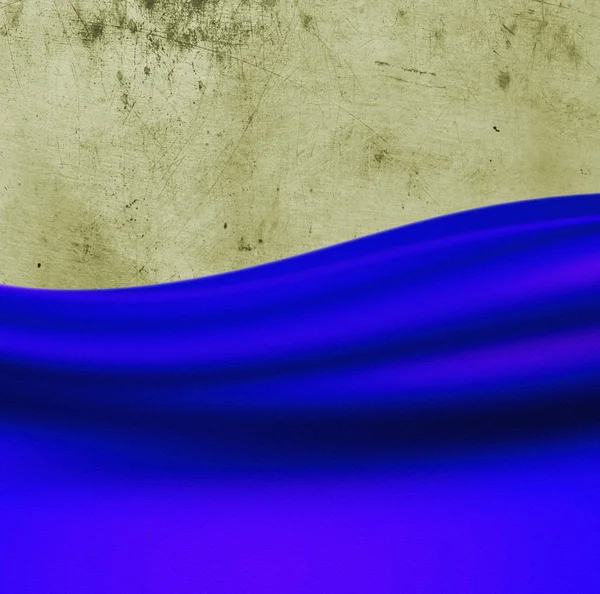 Grunge μπλε καμπύλη διπλωμένο ύφασμα — Φωτογραφία Αρχείου