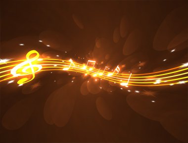 Burning musical symbols clipart