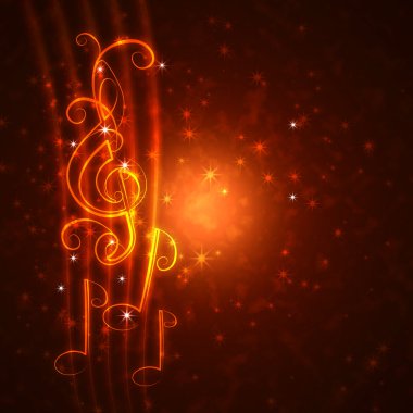 Burning musical symbols clipart