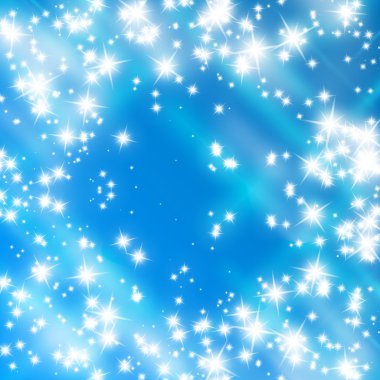 Bright glitters on a soft blue clipart