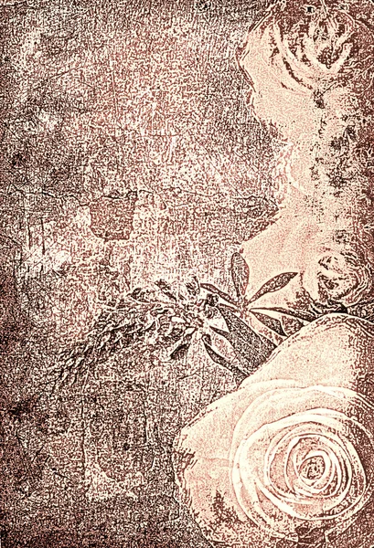 Gül eski doku üzerinde — Stok fotoğraf