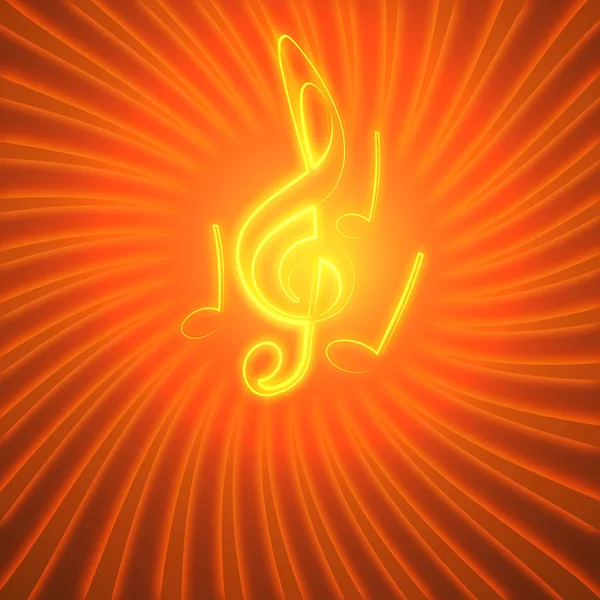 Símbolos musicales en llamas — Foto de Stock