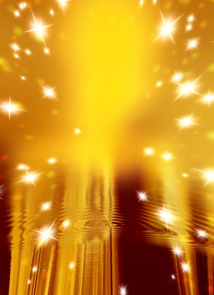 Stars on a background of gold and blurry wave — Stock Photo, Image