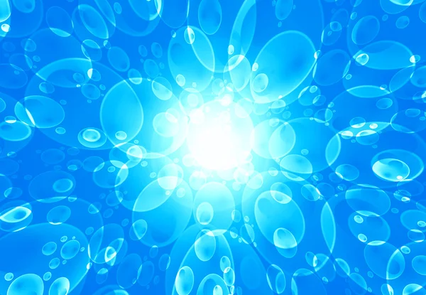 空気の泡と青色の背景 — ストック写真