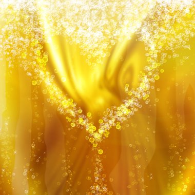 Heart of the bubbles in a glass of champagne clipart