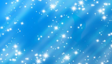 Bright glitters on a soft blue clipart