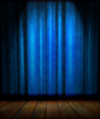 Blue theater curtain clipart