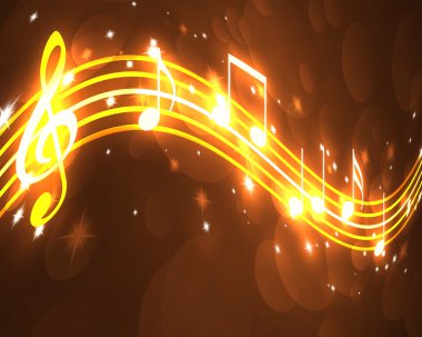 Burning musical symbols clipart